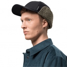 Jack Wolfskin Basecap Fierce Wind Cap with Fleece Lining, Neck and Ear Protection Black Men